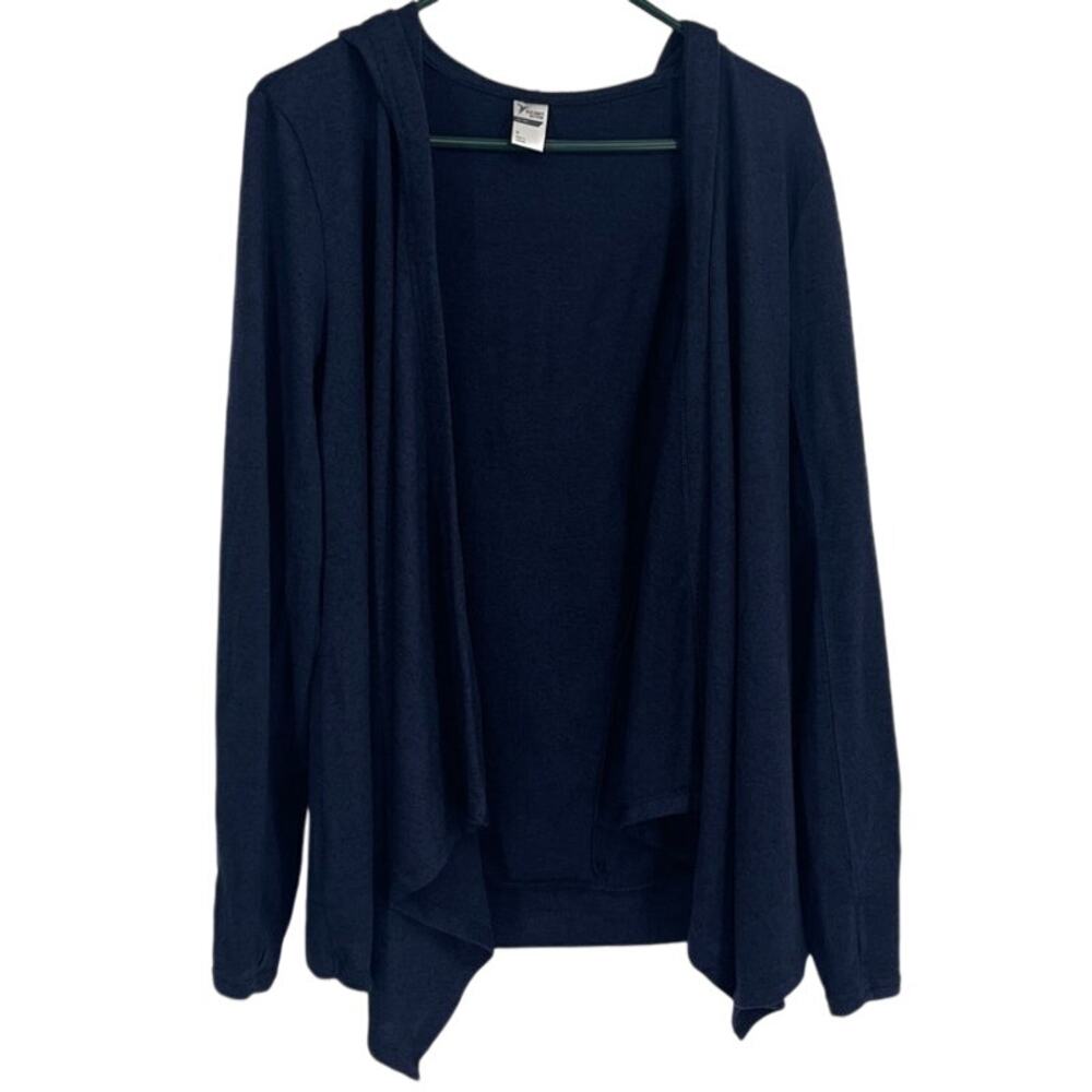 Old Navy Long Active Hoodie Open Sweater Cardigan Open Thumb Slits Navy Size M